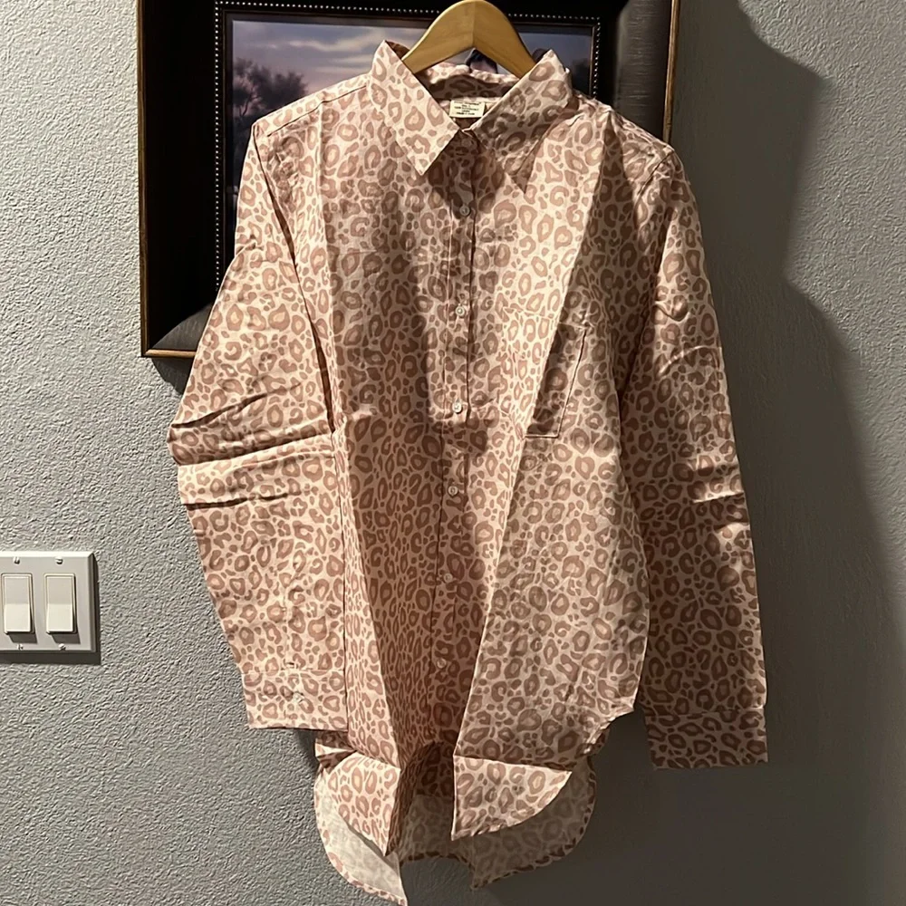 INDIGO SWIMWEAR Cardiff Pink Leopard 100% Linen Tunic Shirt Swim Coverup